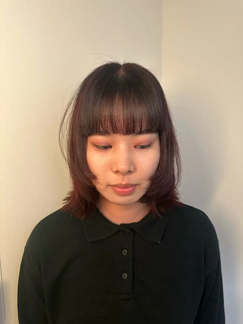 ショート レッドブラウン 顔まわりレイヤー 顔周りカット レイヤーカット Hana ハイトーン🕯🩰のヘアスタイル