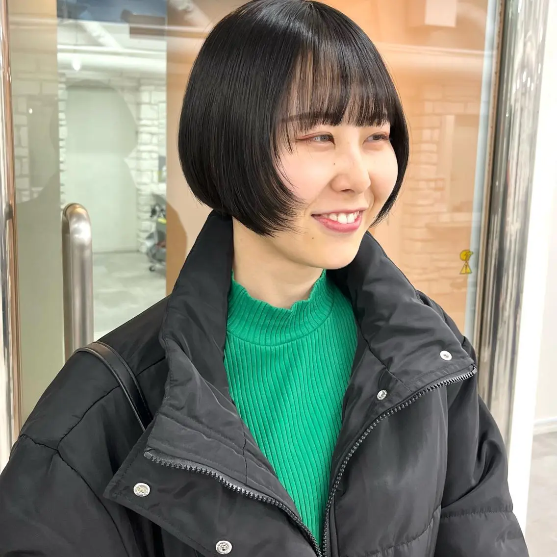 ショート カラー 黒髪 ウルフカット カット ヘアカラー トリートメント 天王寺韓国ヘア/ 髪質改善/小山歓実のヘアスタイル
