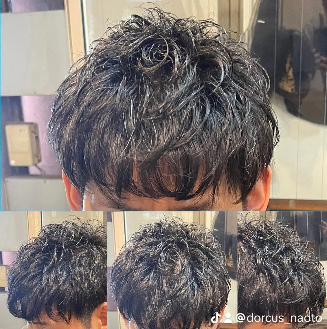 ショート パーマ メンズ フェードカット ツーブロック 渡邉 直登のヘアスタイル