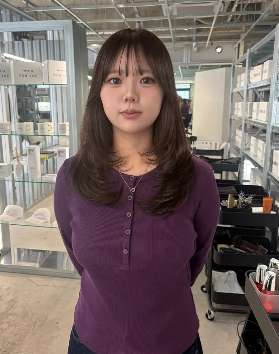 ミディアム カラー カット トリートメント ダブルカラー/レイヤ ーカット 🤍ゆきなのヘアスタイル