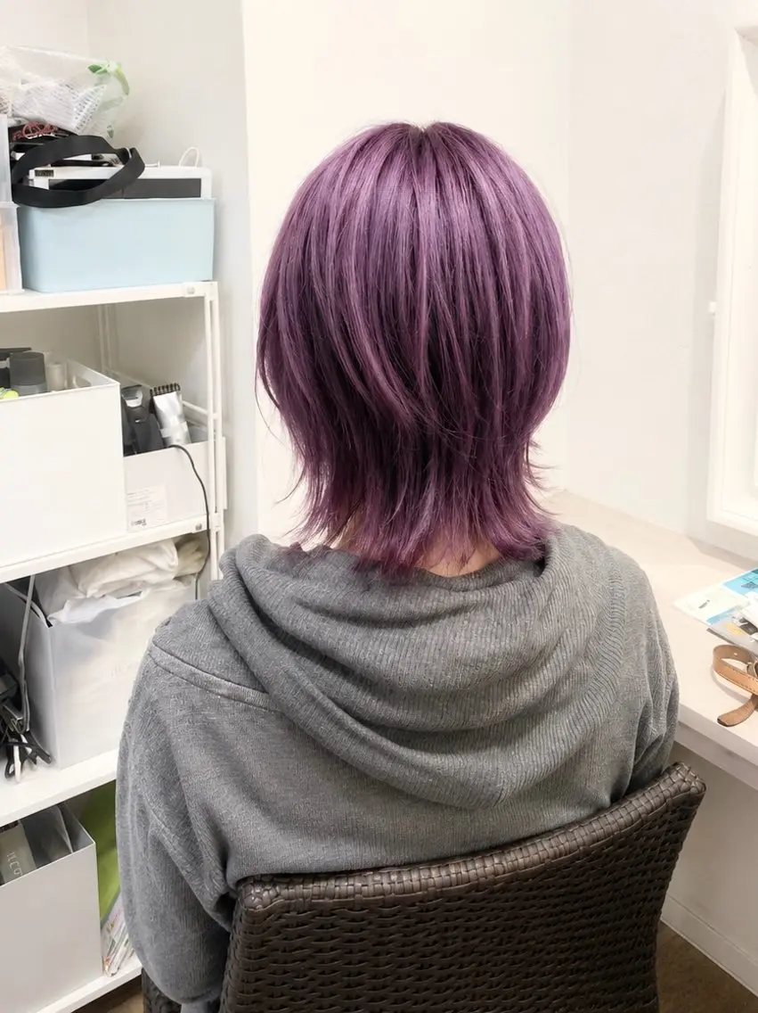 ショート レイヤーカット ウルフカット ヘアカラー SA KIのヘアスタイル