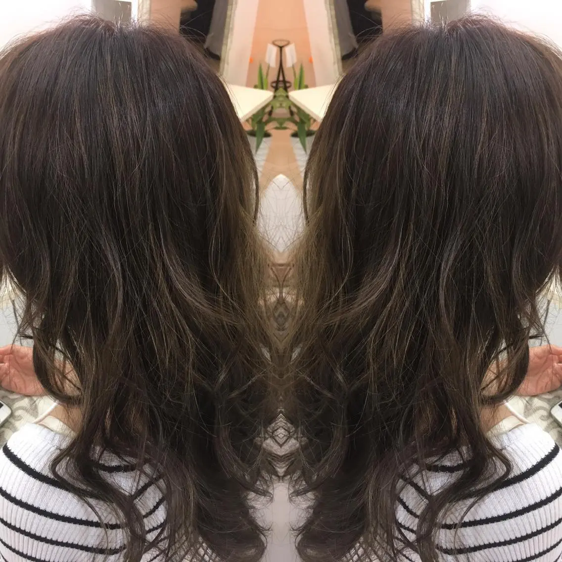 セミロング ロング カラー 髪質改善 中川　翔のヘアスタイル