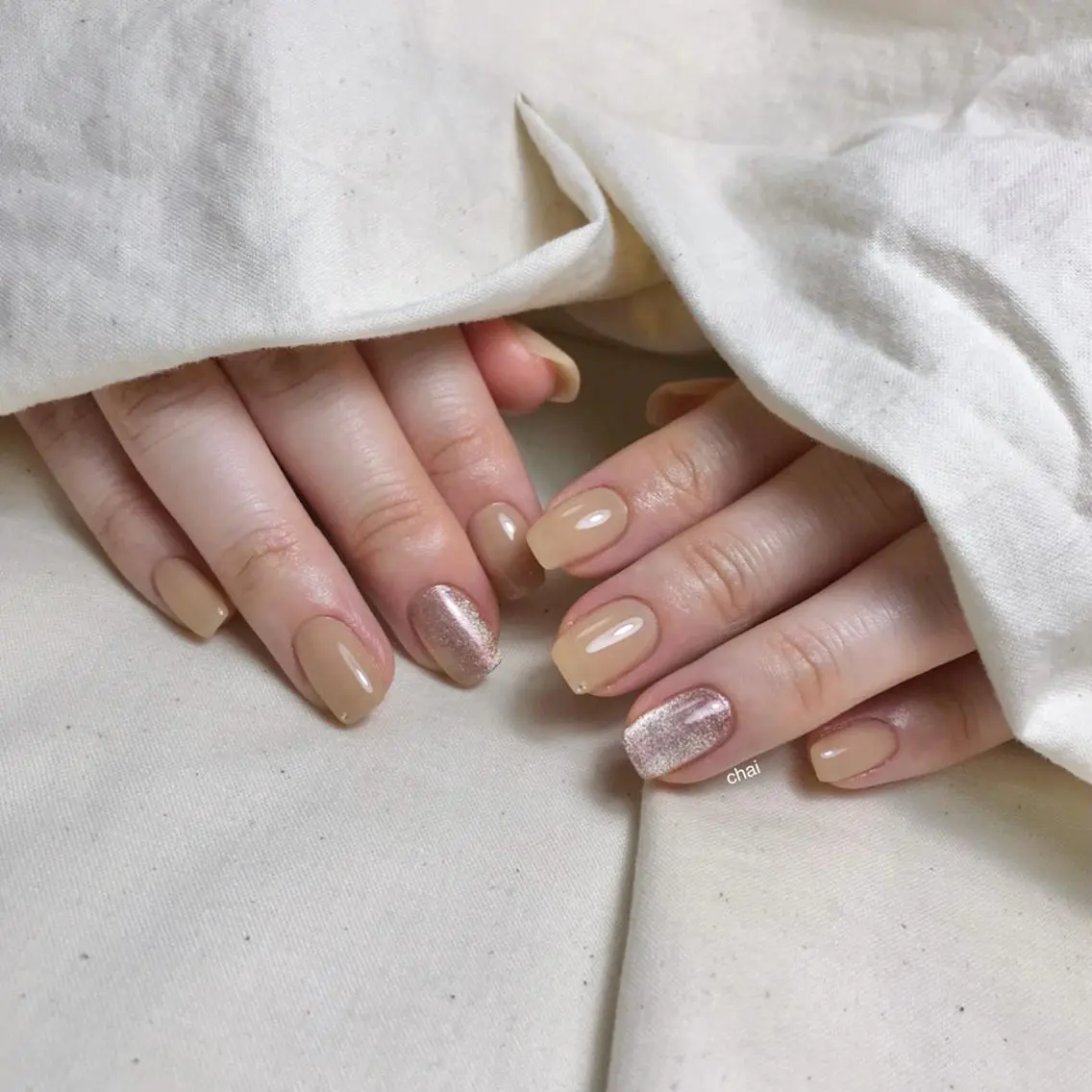 ネイル マグネットネイル ストーンネイル ハンドネイル chai nail _ai📍鶴橋/桃谷のネイルデザイン