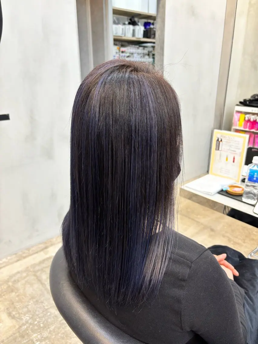 ロング カラー ダブルカラー ハイライトカラー バイオレットカラー ハイライト 🌷艶感カラー🌷 富施 優花のヘアスタイル