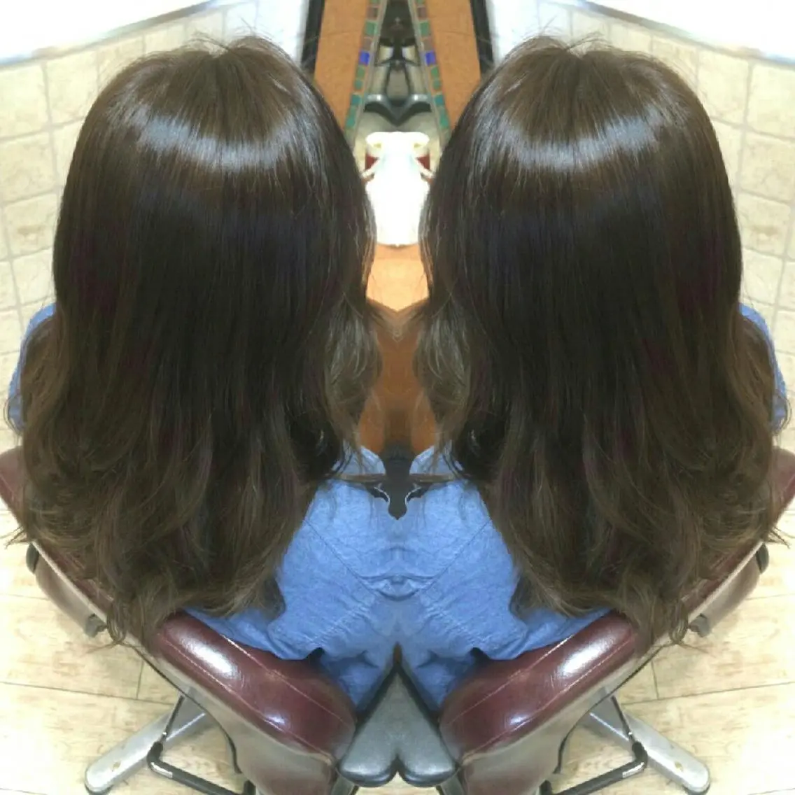 セミロング ロング カラー ヘアアレンジ ベージュカラー 100%髪質改善特化 TRUNSのヘアスタイル