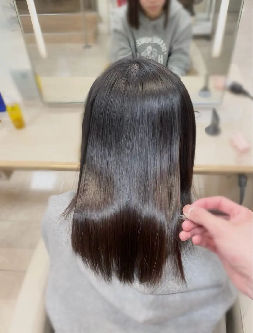 ロング シャドウパーマ／骨格 矯正カット　トモキのヘアスタイル