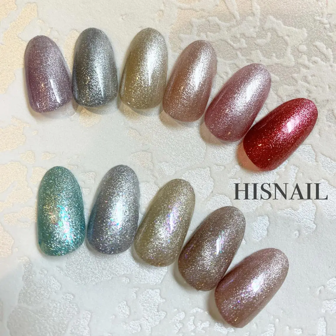 ネイル アートネイル ジェルネイル ラメ(グリッター) マグネットネイル ハンドネイル HISNAIL hisakoのネイルデザイン