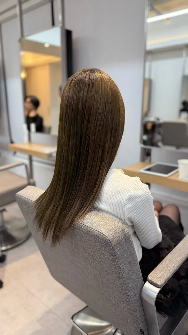 ロング ケアカラー ヘアカラー トリートメント 横浜/髪質改善/ 艶髪/shoのヘアスタイル