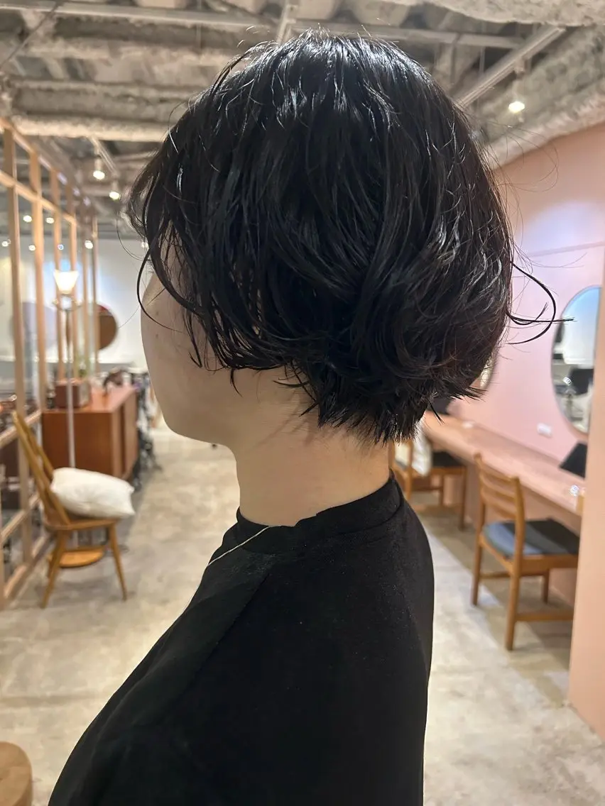 ショート パーマ ヘアアレンジ ボブ カット パーマ 🎀suzuna 透明感colorのヘアスタイル