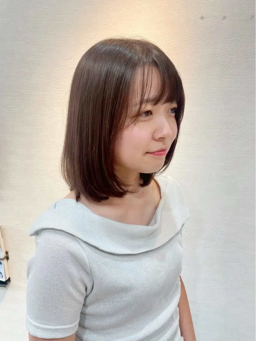 ミディアム カラー ブラウンカラー 透明感カラー 髪質改善 カット ヘアカラー トリートメント ヘッドスパ 透明感カラー/艶髪 🌷ちばなお🌷のヘアスタイル