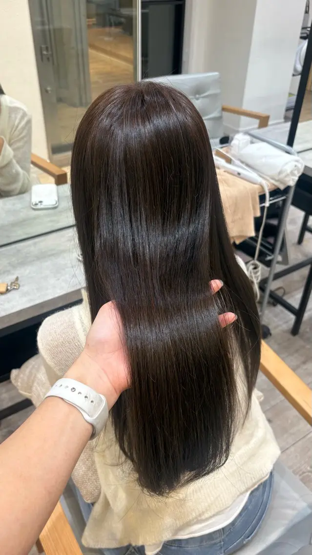 ロング ヘアカラー トリートメント 大木 唯月のヘアスタイル