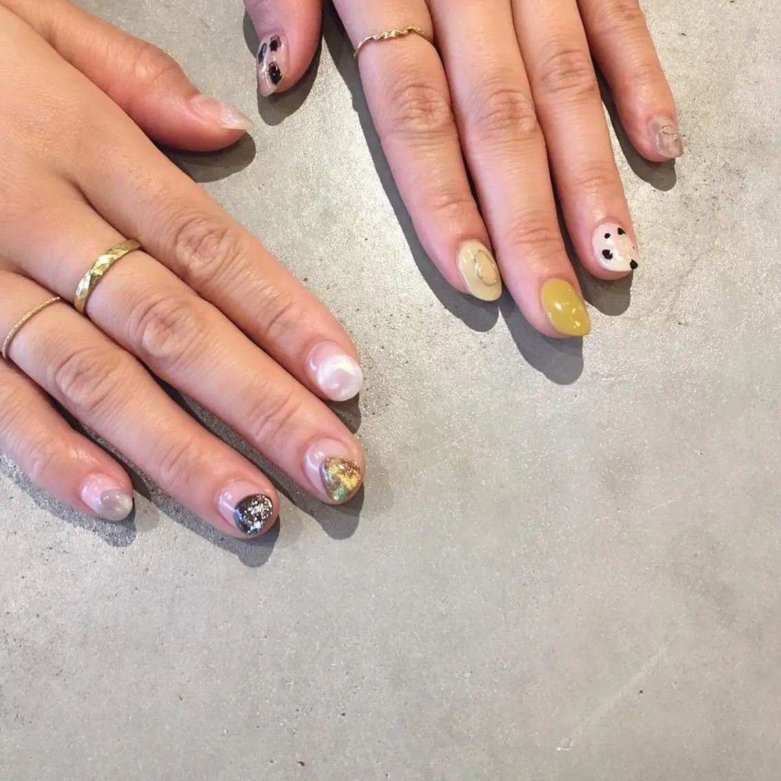 ネイル アートネイル 長さ出し ジェルネイル マットネイル ミラーネイル ハンドネイル nail salon Soeurのネイルデザイン