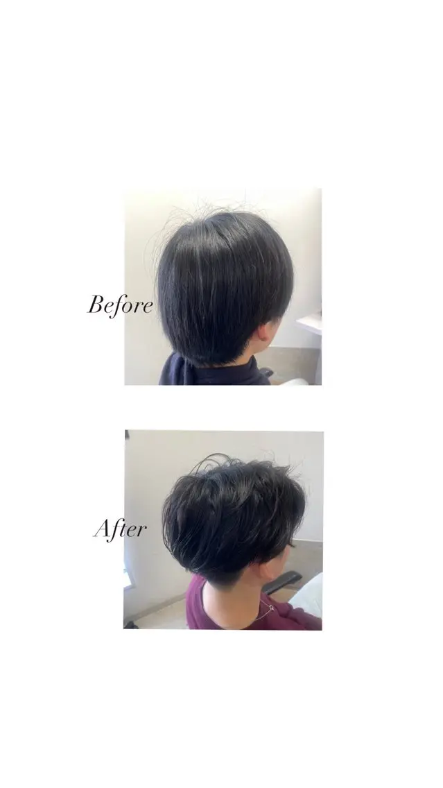 ミディアム カット パーマ BLEACH 🟥 PERM 天神🏆のヘアスタイル