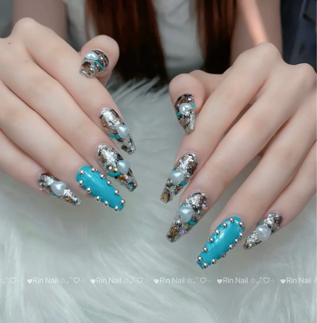 ネイル クリアネイル ドット フットネイル ジェルネイル グリーン ハンドネイル Rin Nail 新大久保店のネイルデザイン