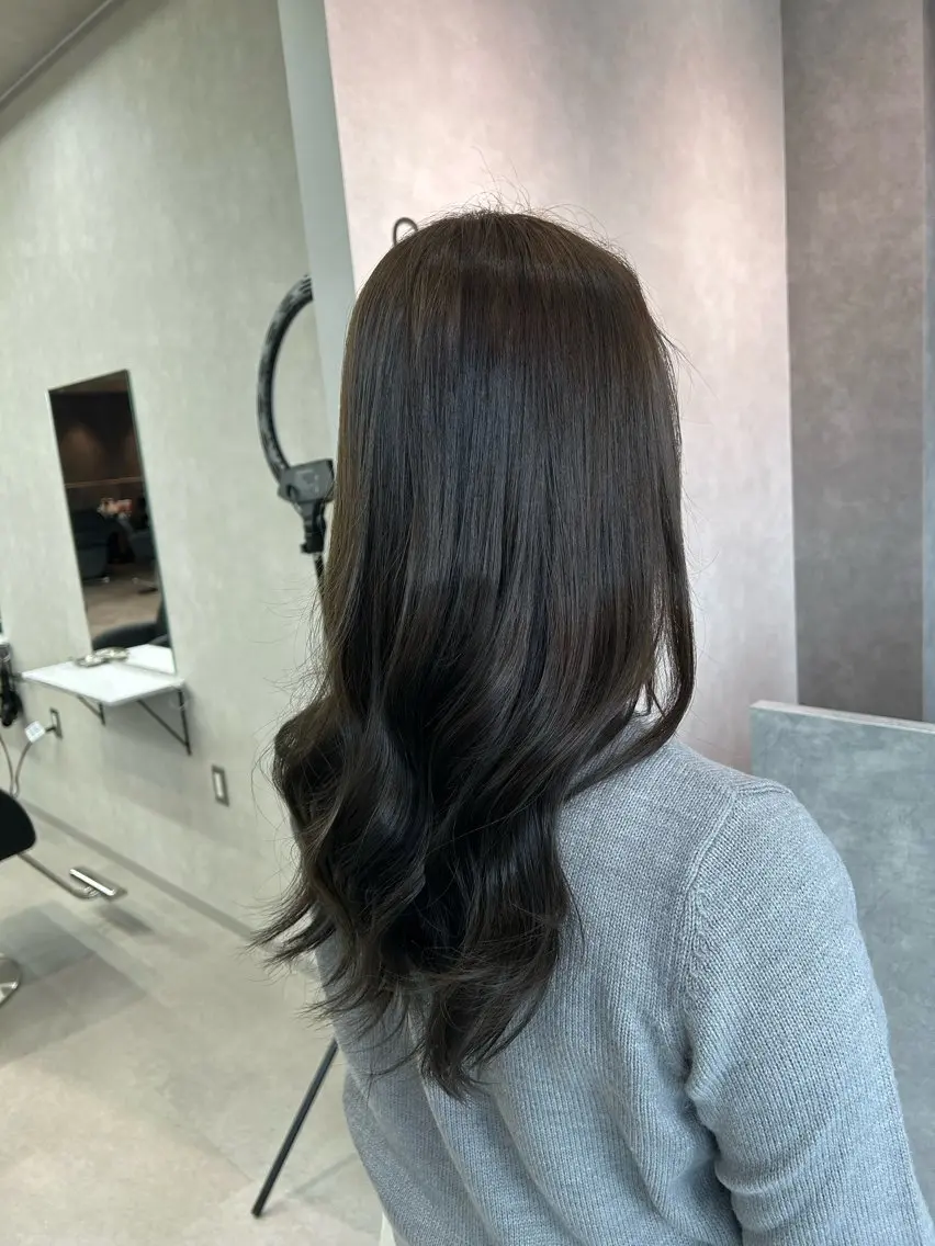 カラー ベージュカラー オリーブベージュ 縮毛矯正 筑紫野美容師 すずのヘアスタイル