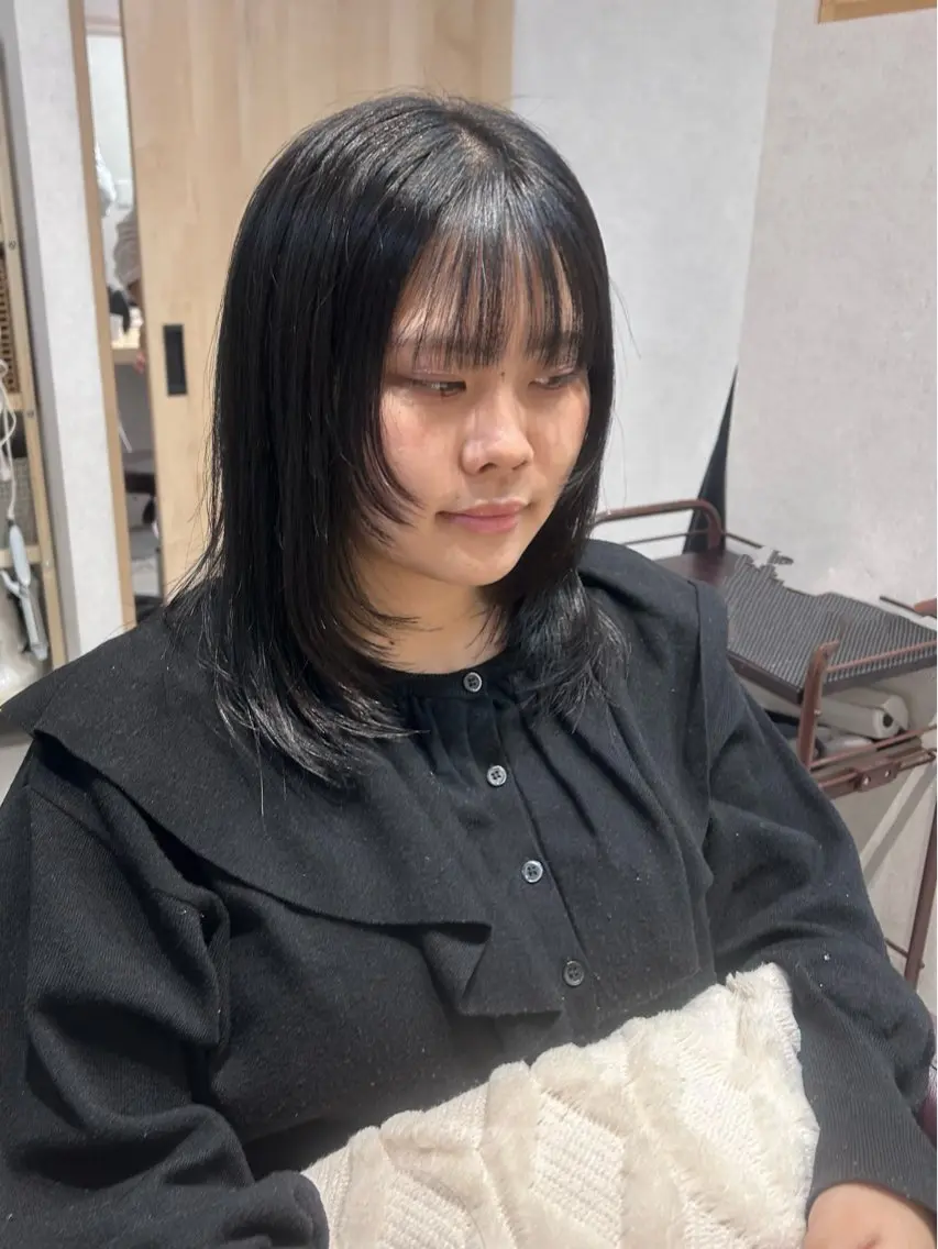 ミディアム ハッシュカット 韓国風ヘア レイヤーカット トリートメント Mao 🎀bob 赤み撃退🌿艶カラーのヘアスタイル