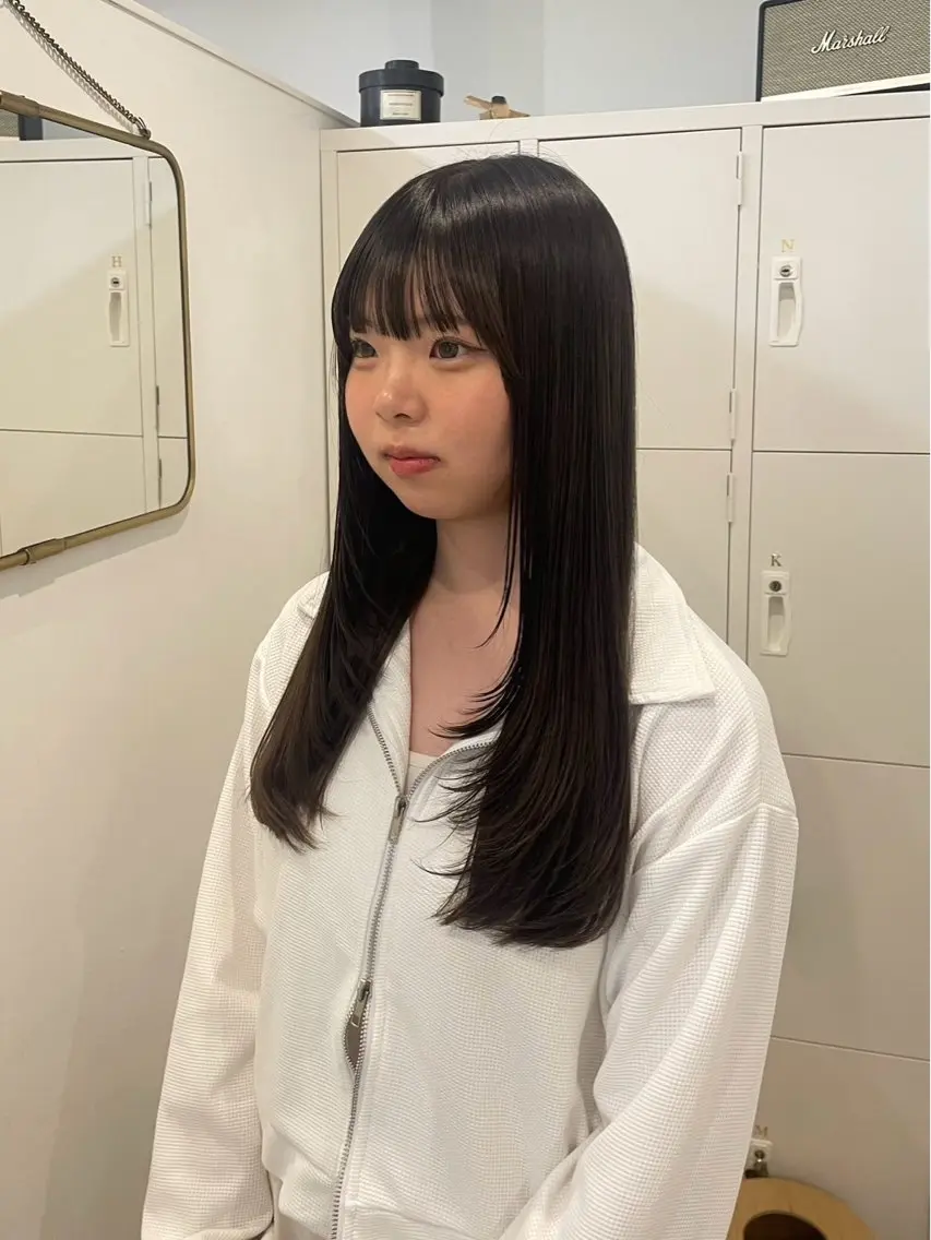 ロング レイヤーカット カット ヘアカラー 縮毛矯正 トリートメント yutaka/透明感 カラー/髪質改善🤎のヘアスタイル