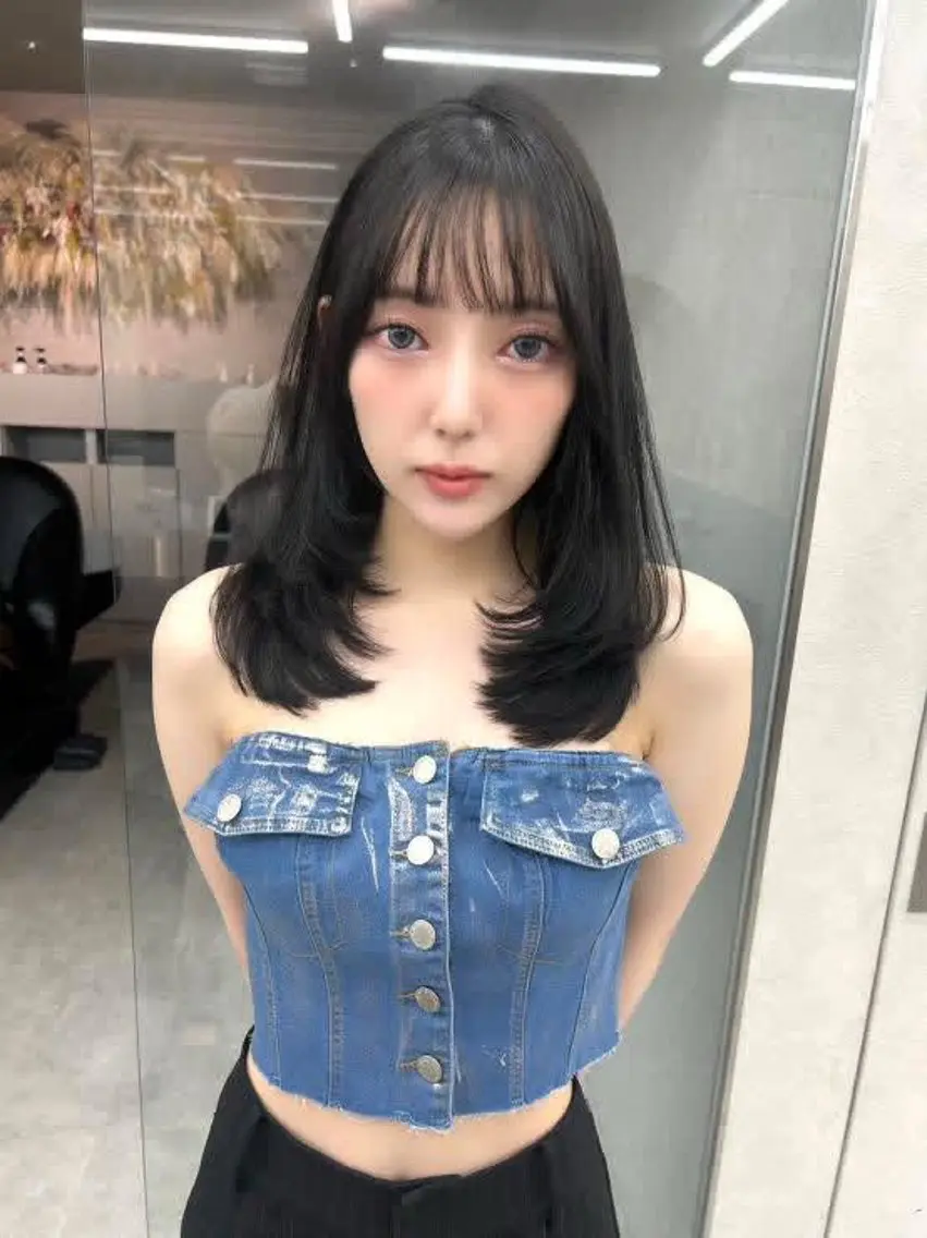 セミロング 韓国風ヘア レイヤーカット ✨レイヤー/韓国 /✨ヘア山下　遥のヘアスタイル