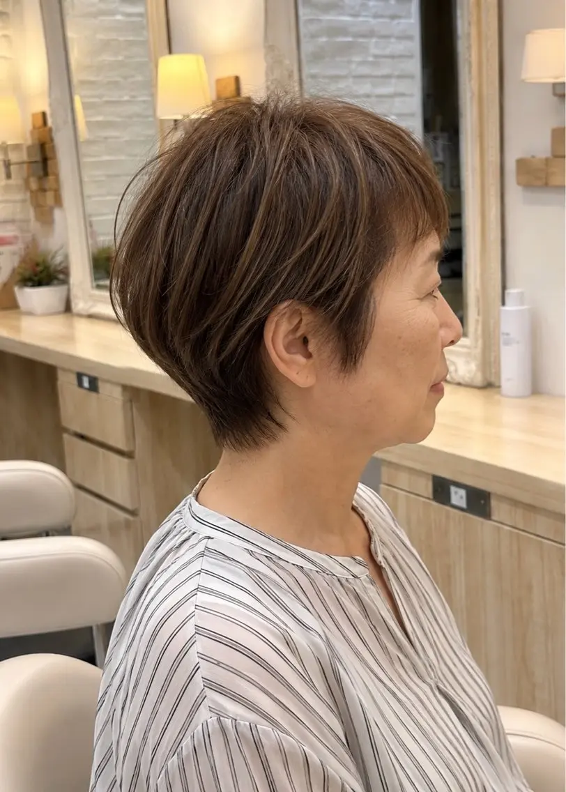 ショート ✨艶白髪ケアカラー✨ ✨艶白髪ぼかしカラーのヘアスタイル
