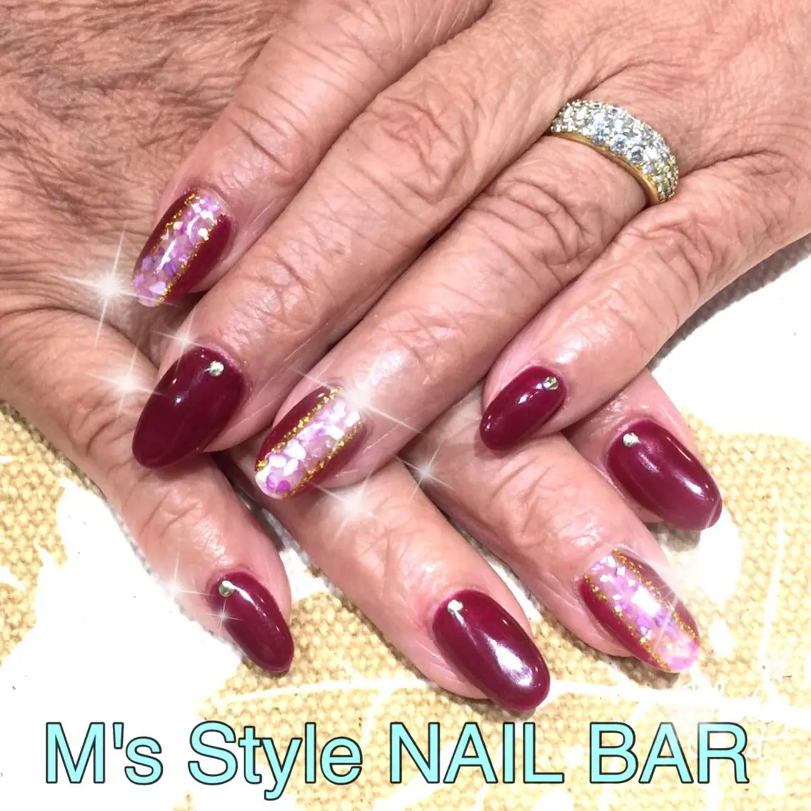 ネイル ボルドー ハンドネイル M's Style NAIL BARのネイルデザイン