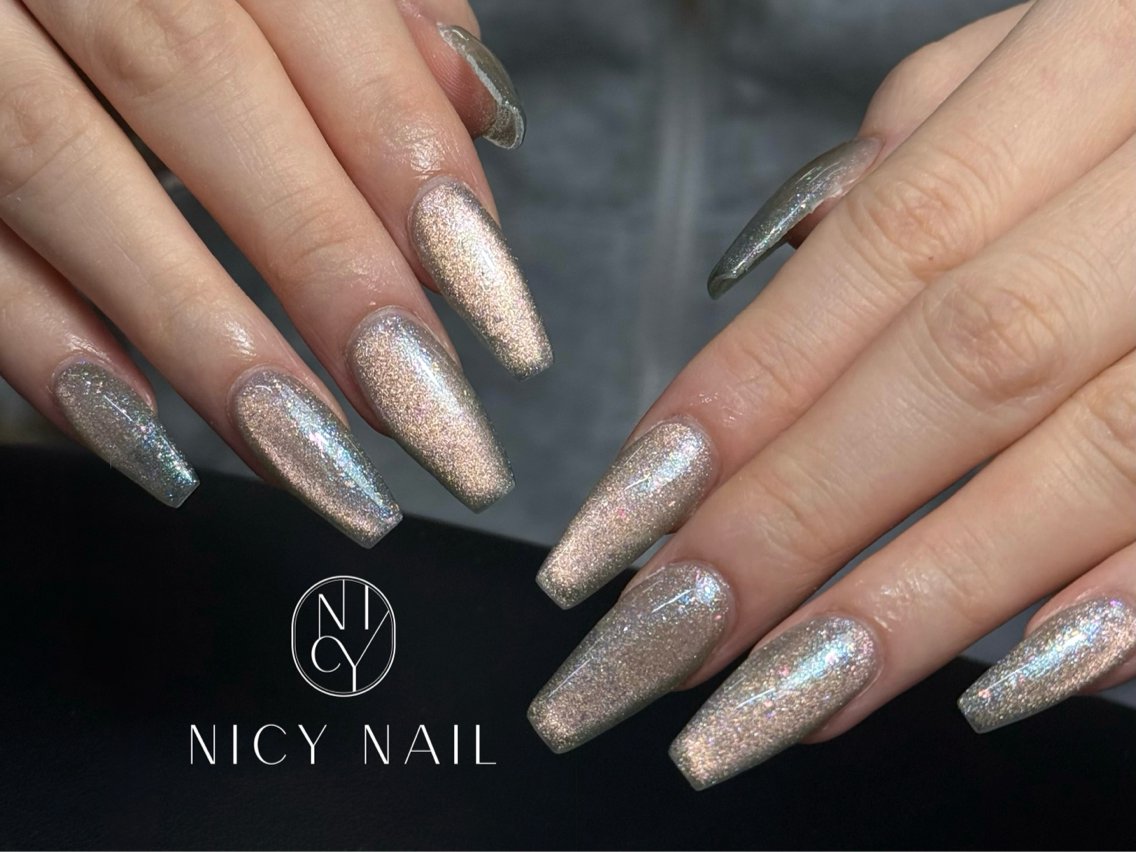 ネイル アートネイル オーロラネイル ブルー チークネイル フットネイル ハンドネイル Rika_ Nicy Nailのネイルデザイン