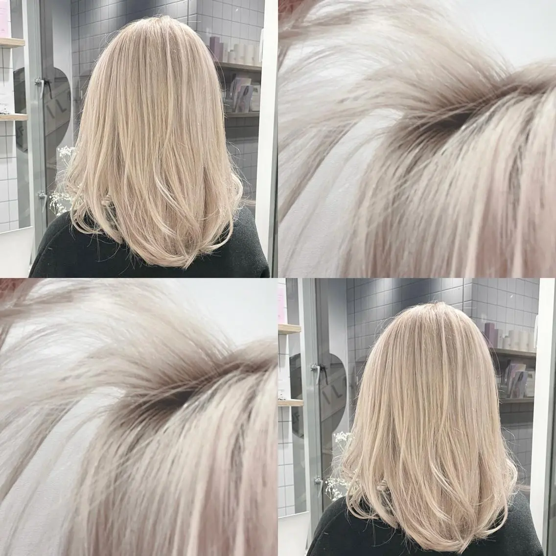 ミディアム カラー ブリーチ ブロンド ホワイトブロンド ヘアカラー 湯田実津希🤎 ﾐﾙｸﾃｨ専門のヘアスタイル
