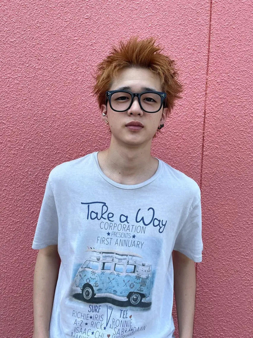 カラー オレンジ 片山 椋馬のヘアスタイル