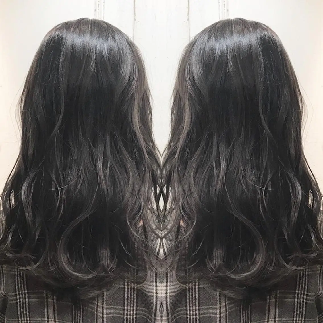 ミディアム カラー カット ヘアカラー トリートメント 難波 茜のヘアスタイル