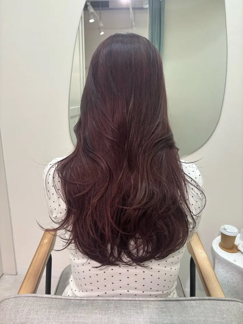 ロング カラー カット ヘアカラー トリートメント ヘッドスパ 広島/ヘアセット /ベージュ/わかなのヘアスタイル