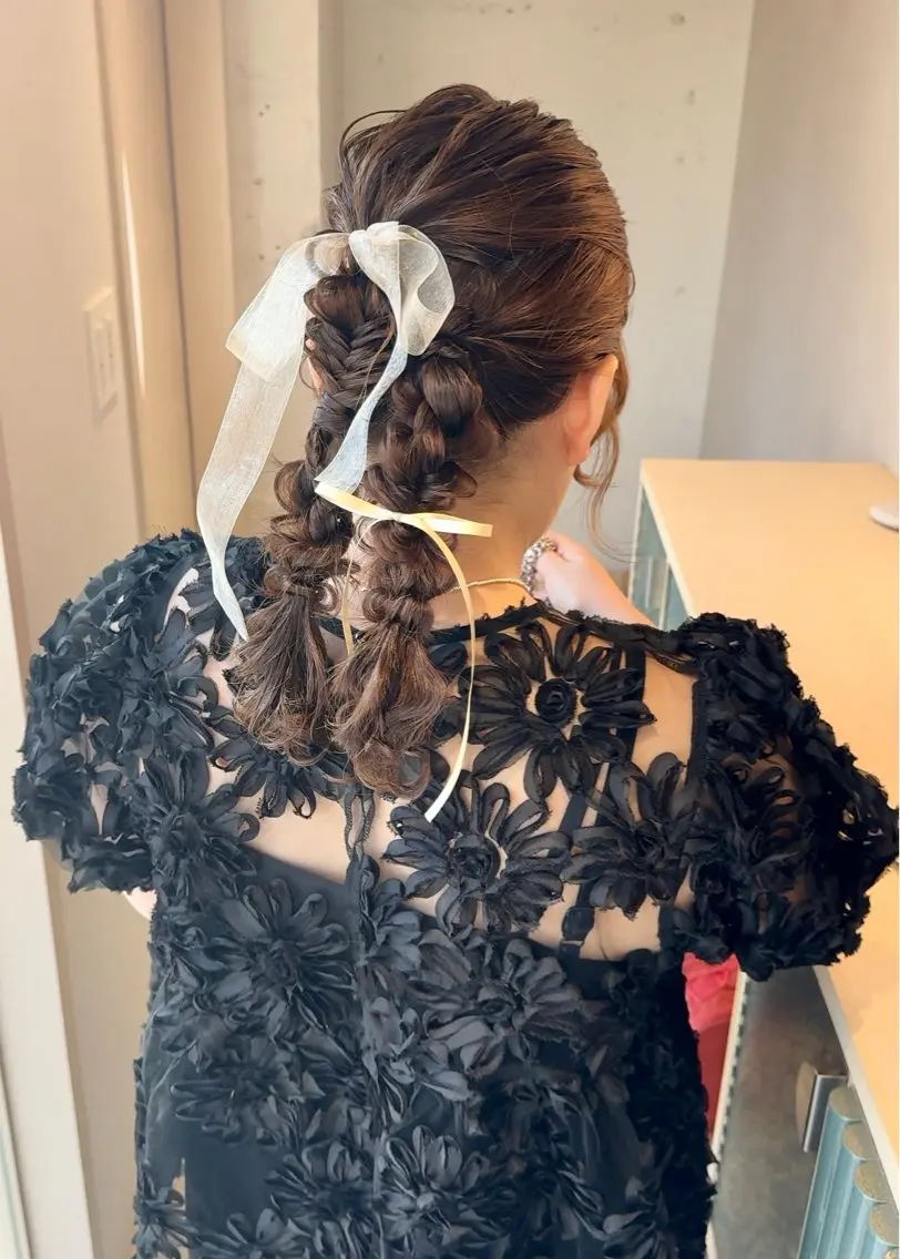 ヘアアレンジ 結婚式・ブライダル ヘアセット ヘアセット大募集 ˗ˋˏairiˎˊ˗のヘアスタイル