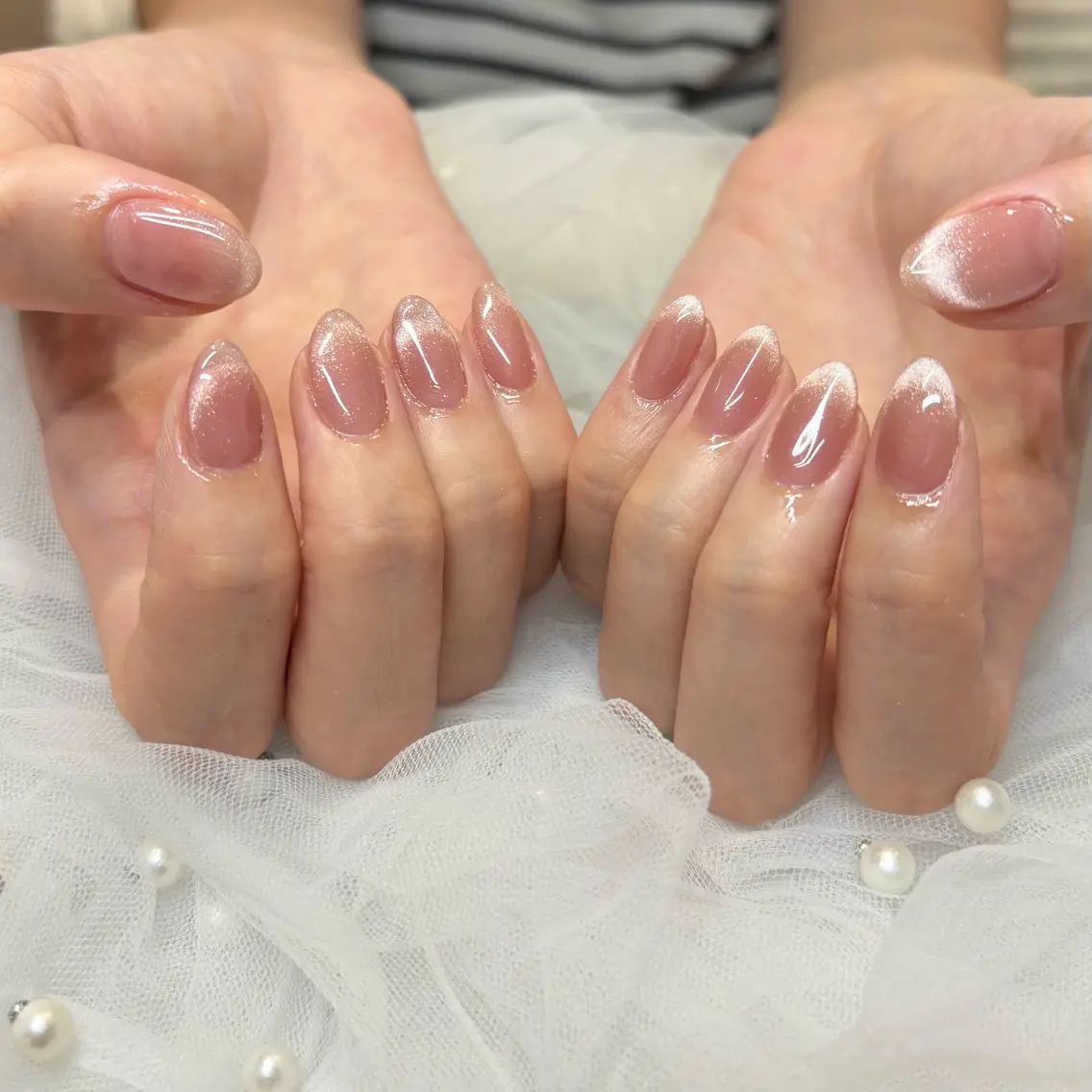 ネイル フレンチネイル ハンドネイル 荒巻 めいのネイルデザイン