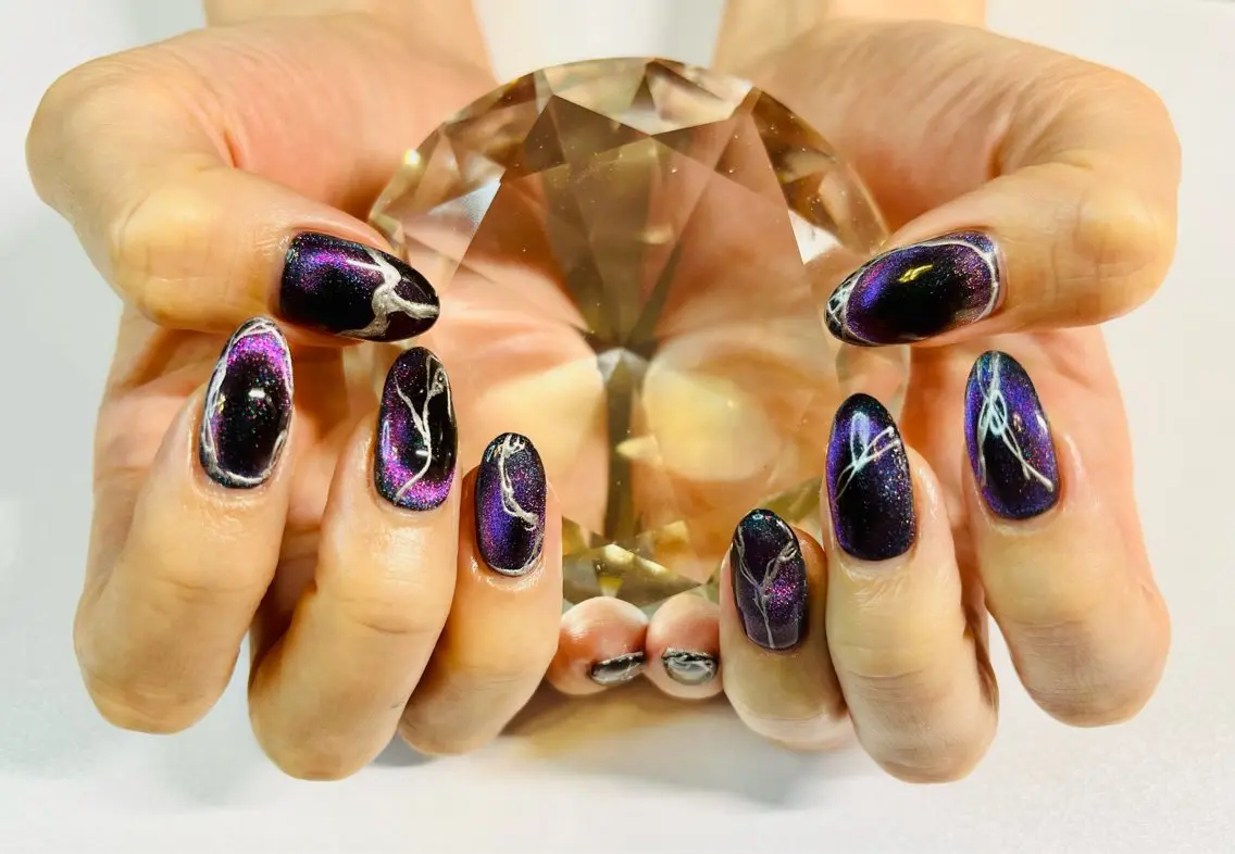 ネイル アートネイル マグネットネイル ワンカラーネイル ハンドネイル プライベートサロン N's Nailのネイルデザイン