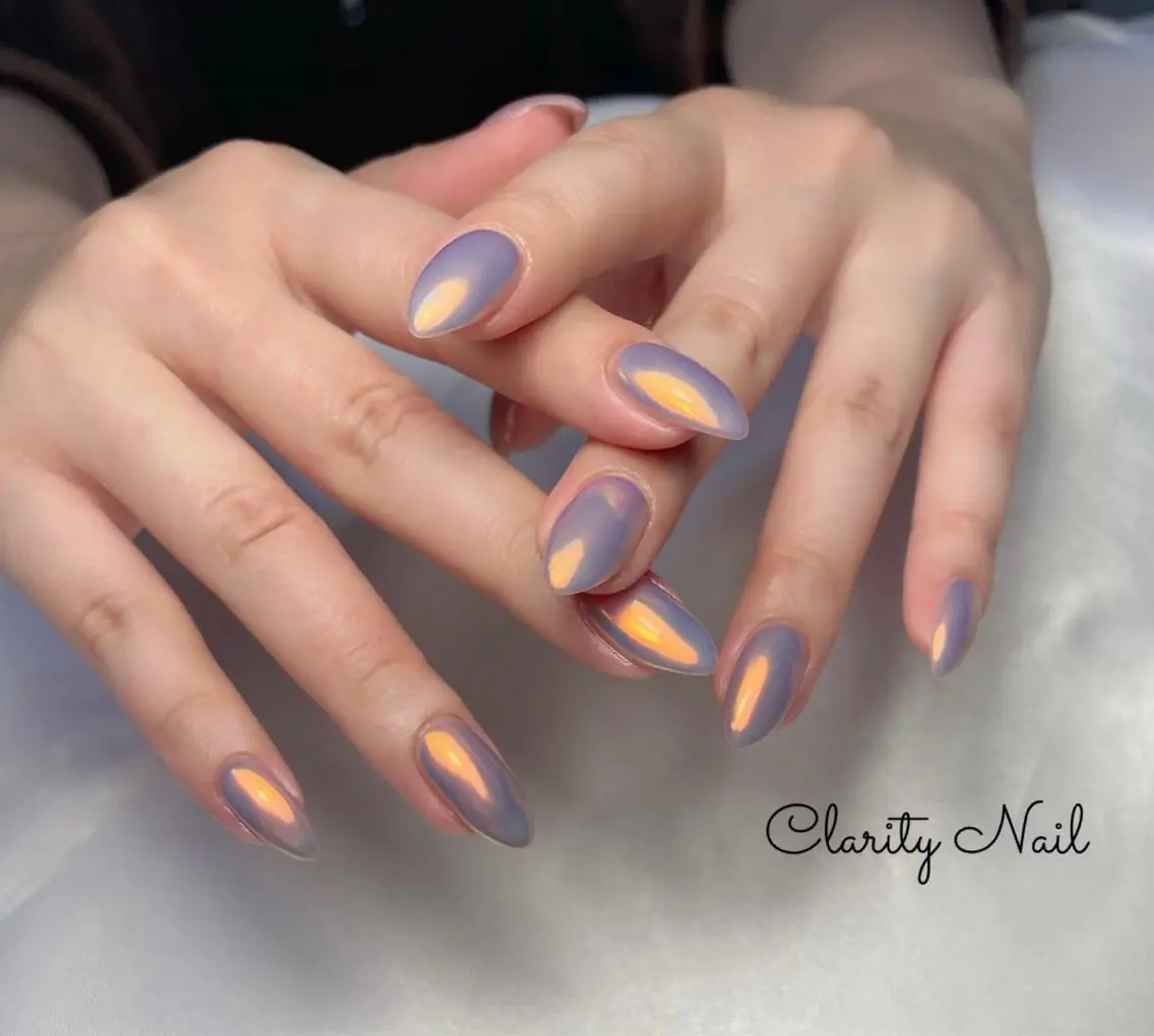 ネイル オーロラネイル ワンカラーネイル ハンドネイル Clarity Nailのネイルデザイン
