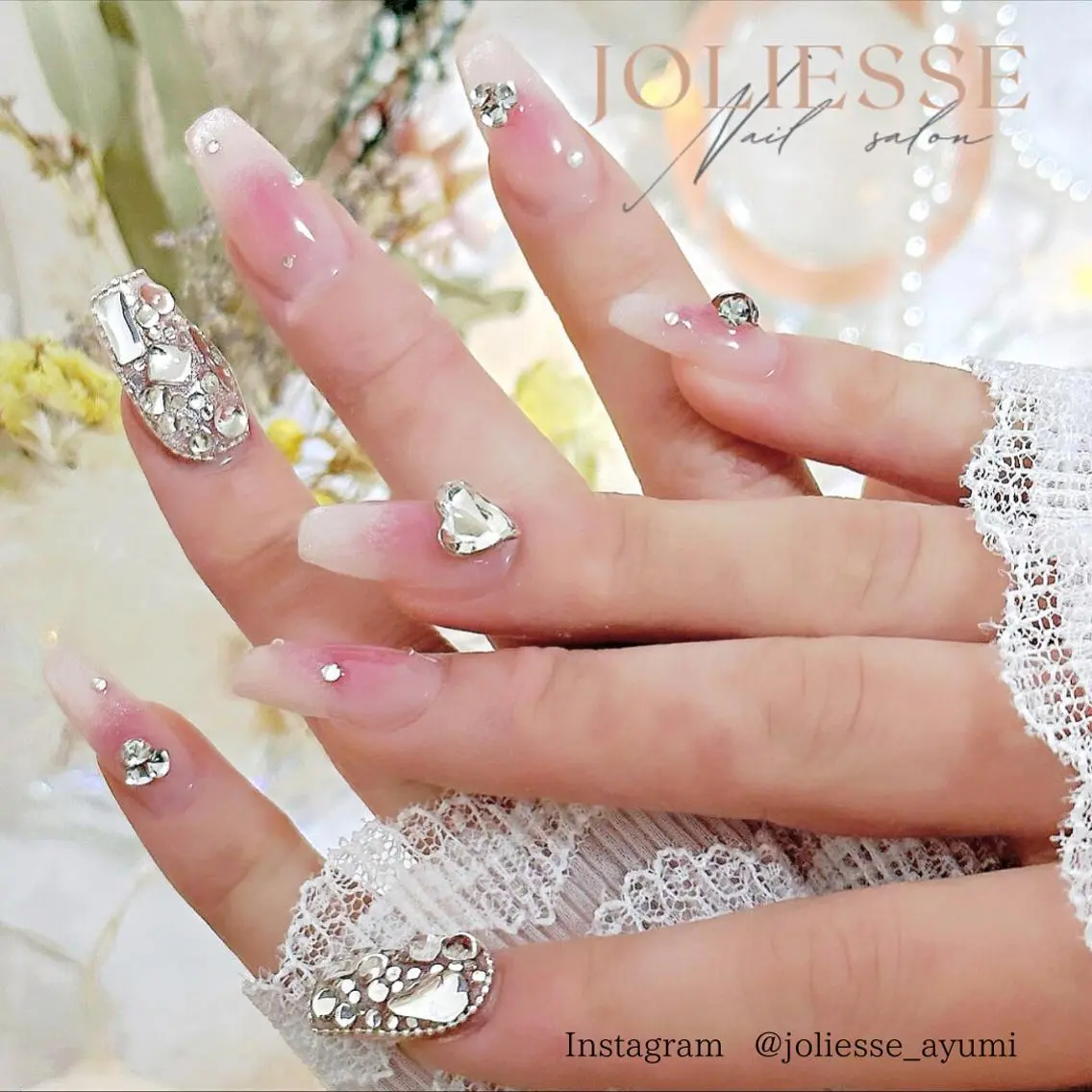 ネイル チークネイル フレンチネイル マグネットネイル マグネットフレンチ ハンドネイル JOLIESSE Ayumiのネイルデザイン