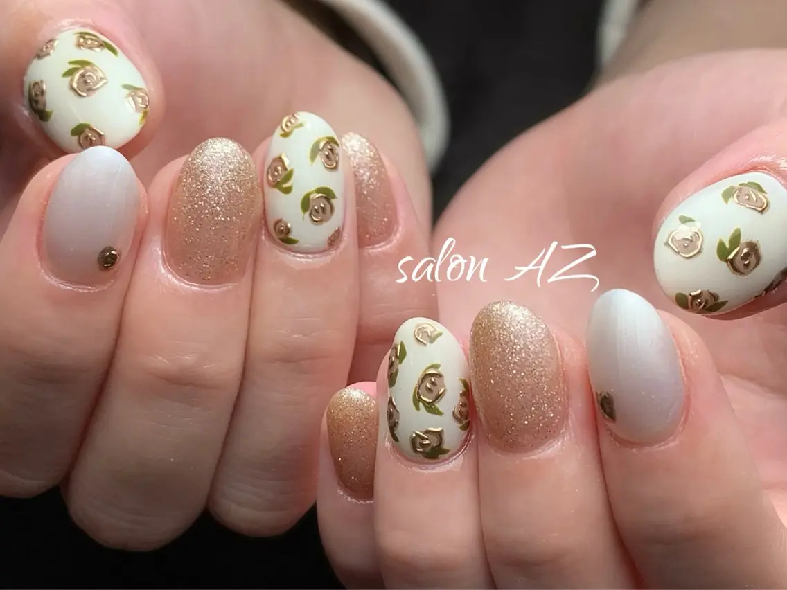ネイル 持ち込み オフィスネイル スカルプネイル ハンドネイル salon AZ NANAのネイルデザイン