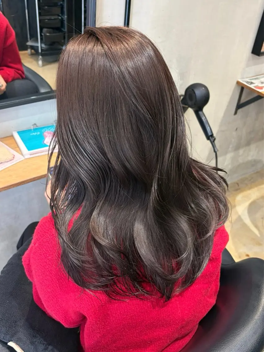 セミロング カラー カット ヘアカラー トリートメント みわ/博多 ブリーチ/メンズヘアのヘアスタイル