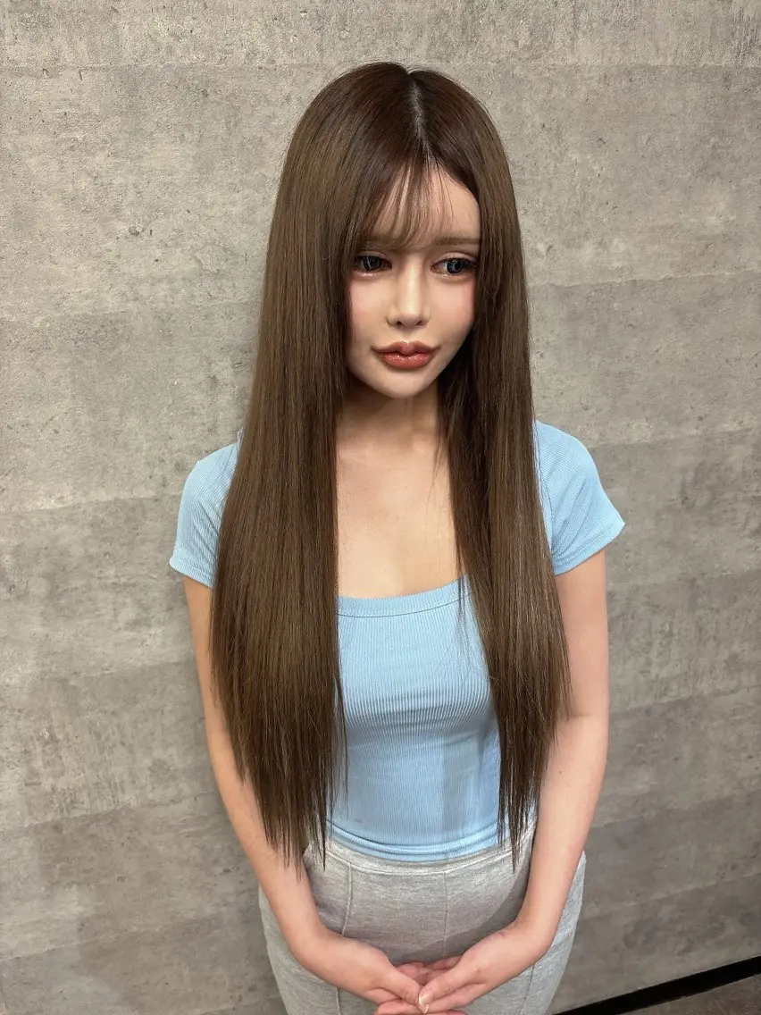 ロング ヘアカラー エクステ 外れにくいエク💚 EST梅田TAKIのヘアスタイル