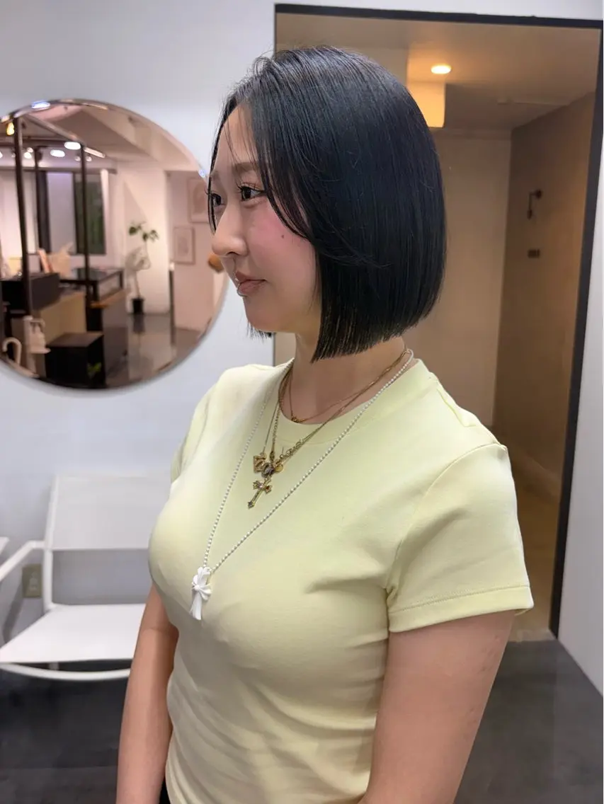 ショート ボブ 長めボブ 杉原 駿亮のヘアスタイル