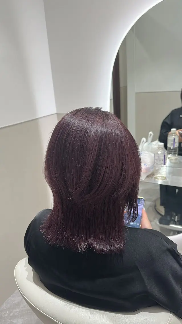 ミディアム ボブレイヤー ボブ レイヤーカット ウルフカット ヘアカラー salowin Ryoのヘアスタイル