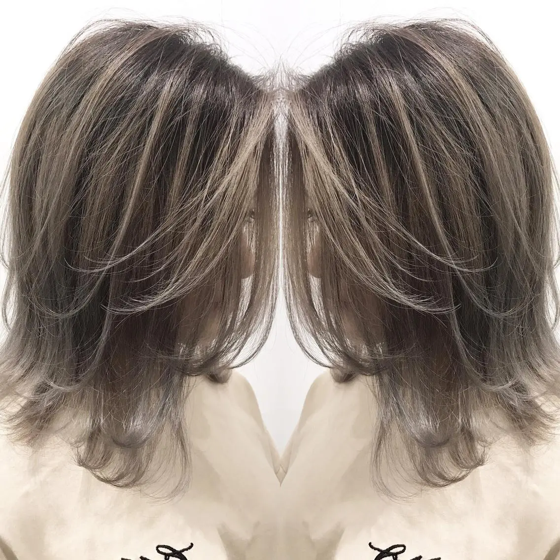 ミディアム カラー ヘアアレンジ ヘアカラー トリートメント 縮毛矯正 髪質改善寺坂雄飛💐のヘアスタイル