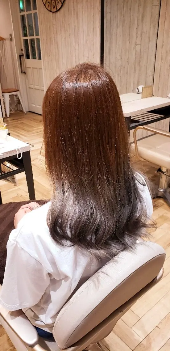 セミロング カット ヘアカラー トリートメント 透明感カラー×髪質改 善✨️町田築✨️のヘアスタイル