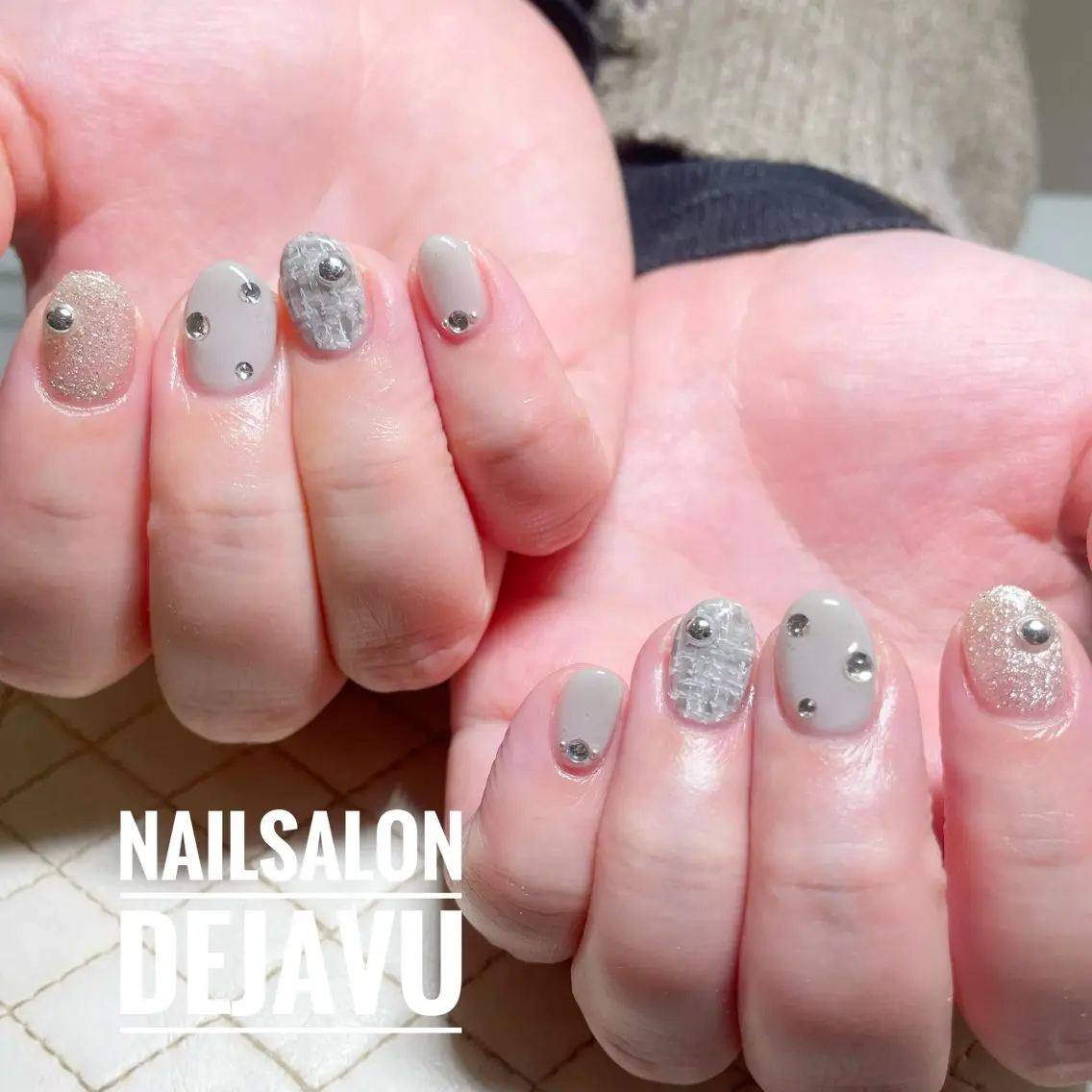 ネイル 持ち込み ツイードネイル ハンドネイル Nailsalon Dejavuのネイルデザイン