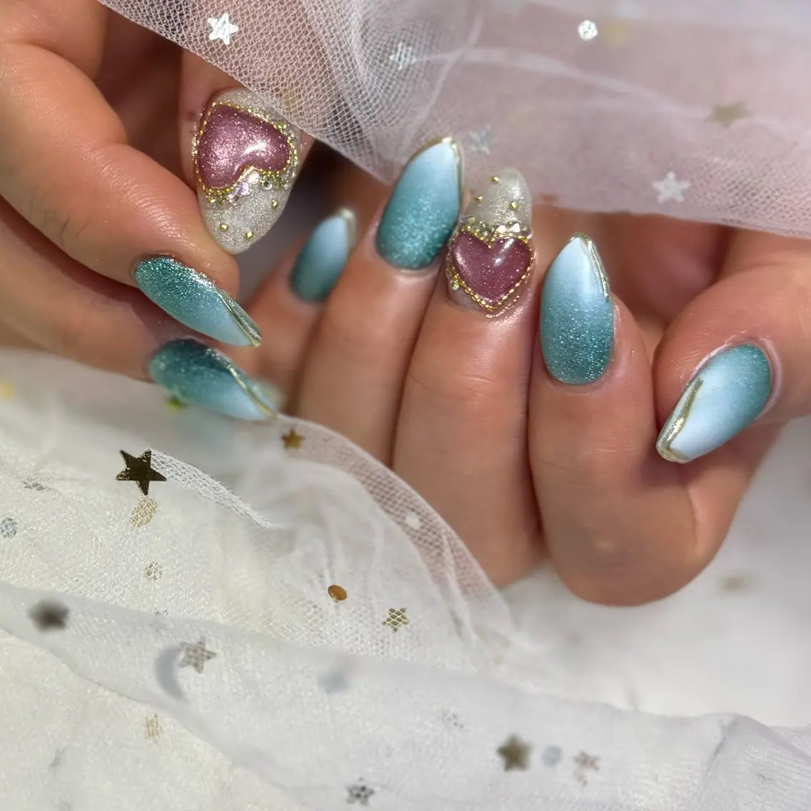 ネイル フラッシュネイル フラッシュマグ マグネットネイル マットネイル ハンドネイル Mnailsalon フィルイン対応サロンのネイルデザイン