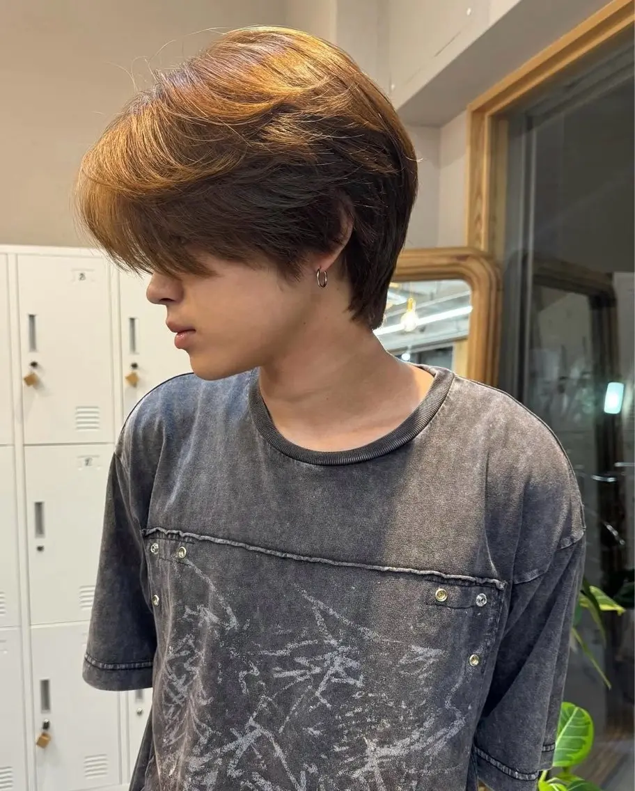 メンズ 🌙ヘーゼルベージュ レイヤーカット🌙のヘアスタイル