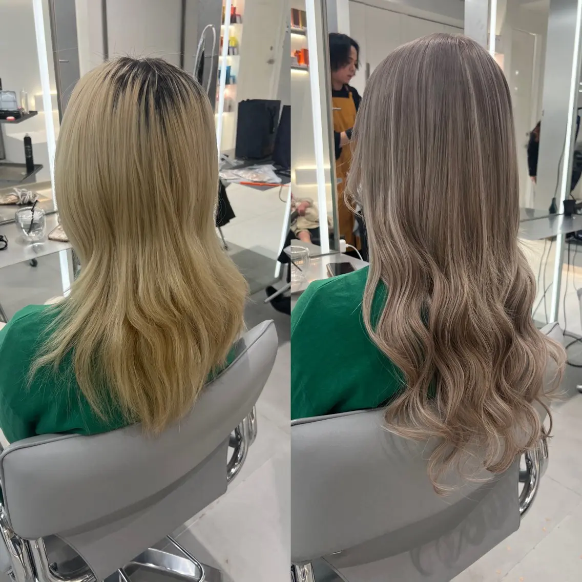ロング カラー ヘアアレンジ シールエクステ アッシュ バレイヤージュ ベージュカラー 黒髪 カット ヘアカラー エクステ ar+ ❤︎ maiのヘアスタイル