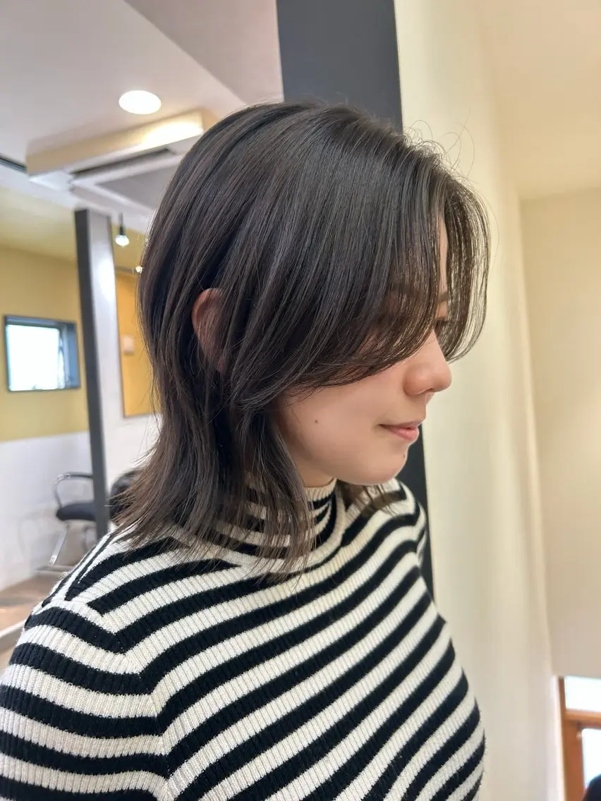 ミディアム ミディアムレイヤー レイヤーカット カット トリートメント hubhair レイヤー/透明感のヘアスタイル