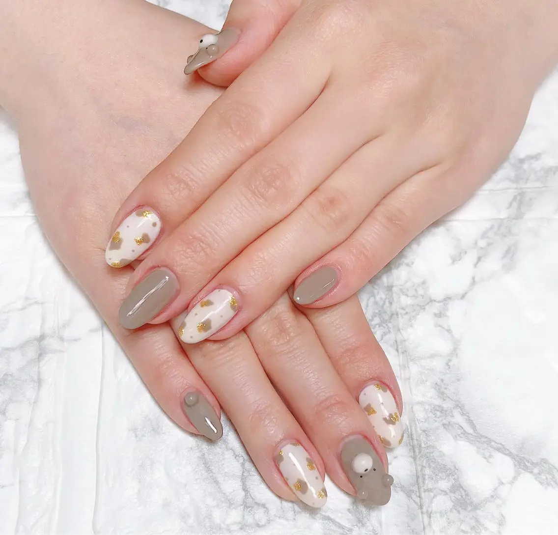 ネイル アニマル柄 ぷっくりネイル ハンドネイル ハンドケア Nailsalon Eve（イヴ）のネイルデザイン