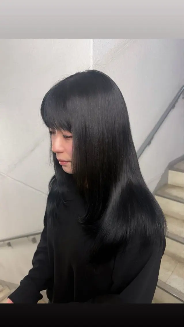 🫧ポイント縮毛矯正(前髪)+髪質改善トリートメント+前髪カット✂️の写真