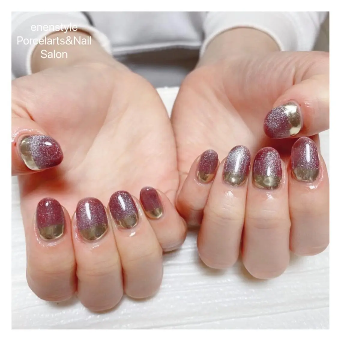 ミディアム ネイル ハンドネイル 🐾enen style 🐾のネイルデザイン
