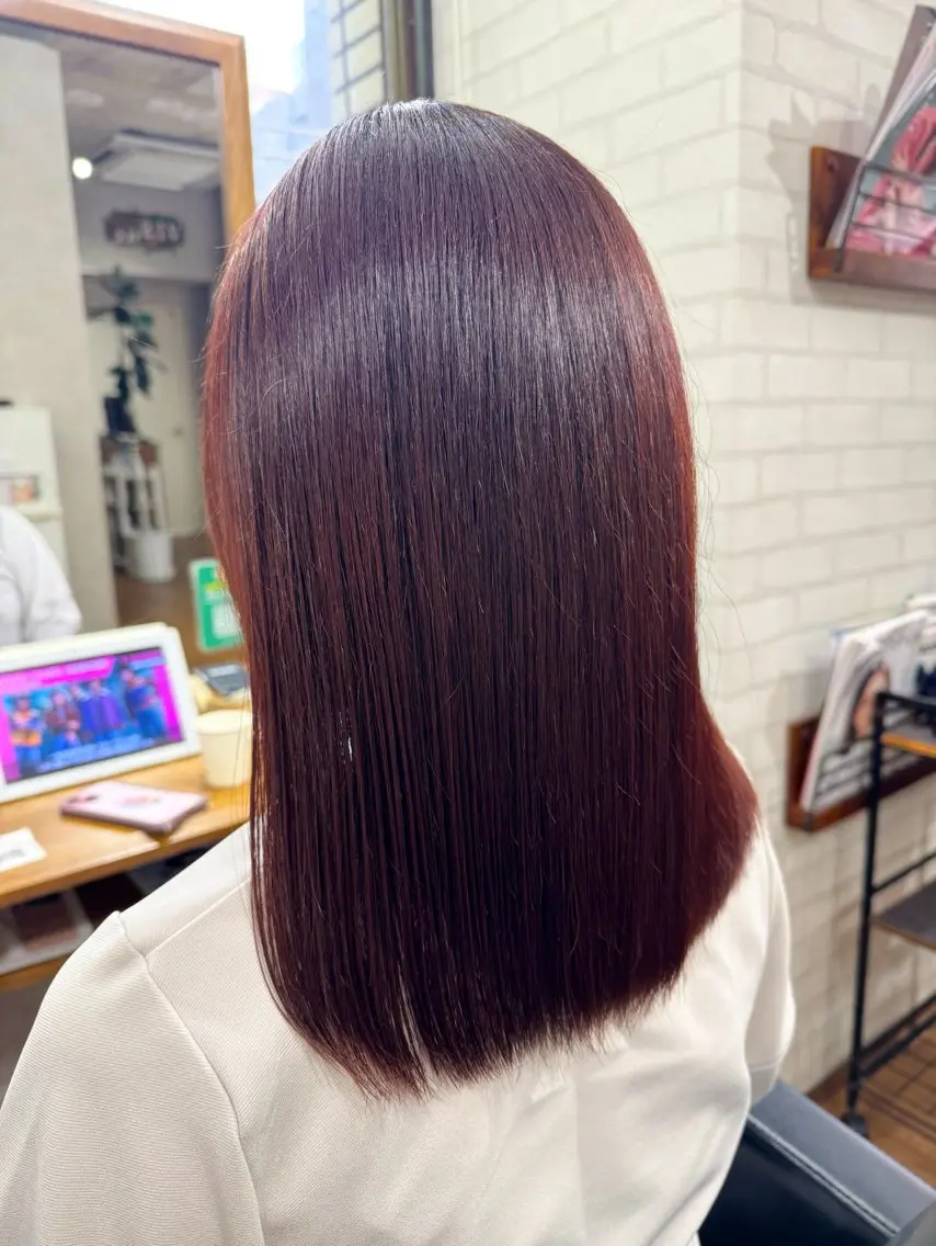 セミロング カラー ラベンダーカラー ピンクカラー ピンクラベンダー 髪質改善 カット ヘアカラー ✨ハイトーン カラー福岡拓也✨のヘアスタイル